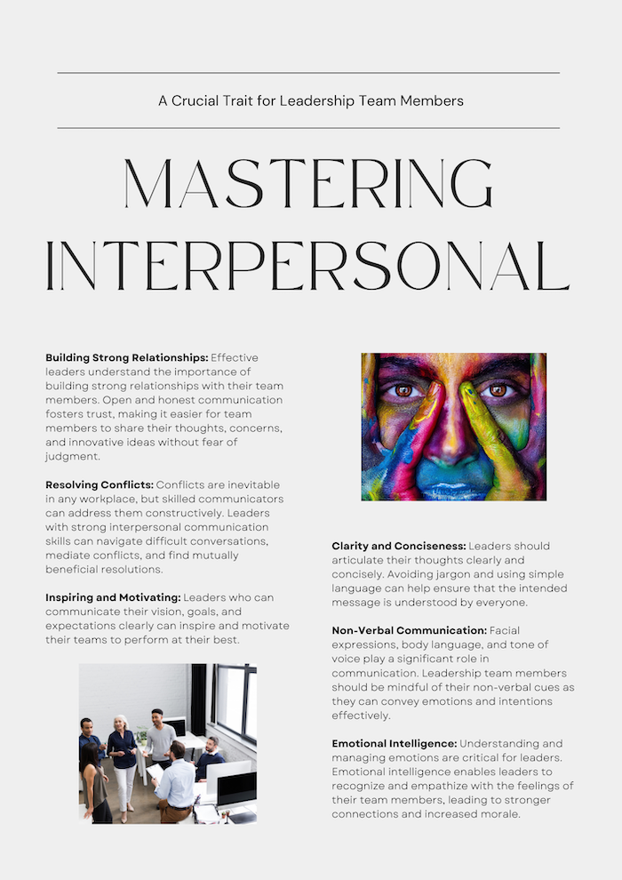 Mastering Interpersonal Communication Skills: A Crucial Trait for Leadership Team Members